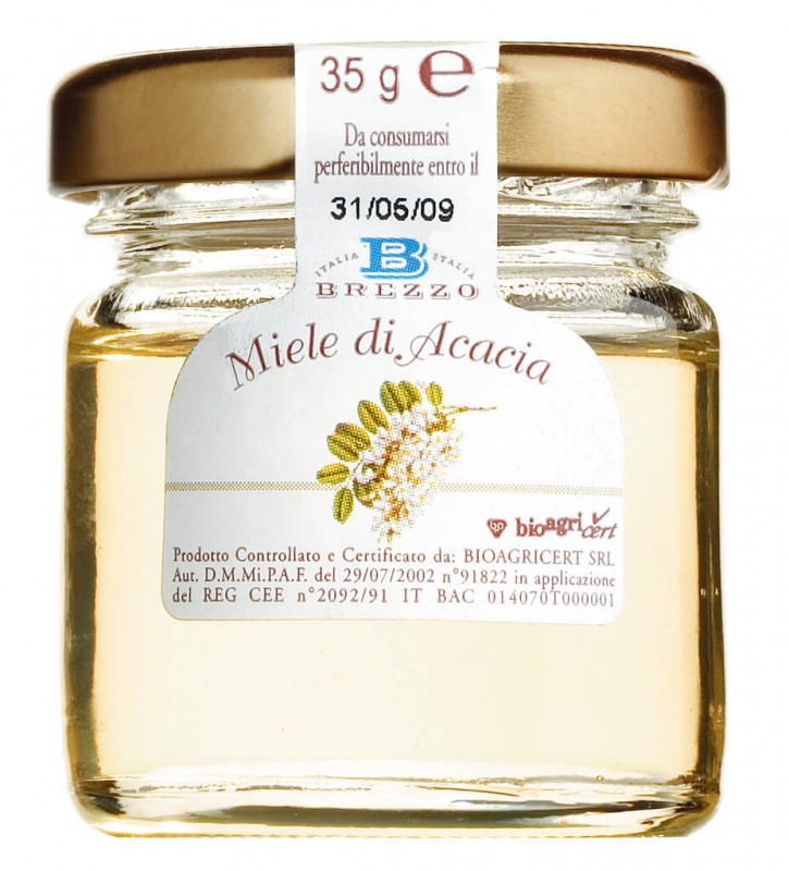 Miele biologico assortito, vasi mini, mini sloiki z miodem 5 roznych, organiczne, Apicoltura Brezzo - 60x35g - wyswietlacz