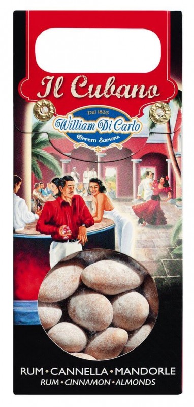 Badem draje, muhtelif, kese kagidi, Il Cubano, bustina karton, William Di Carlo - 100 gram - Parca