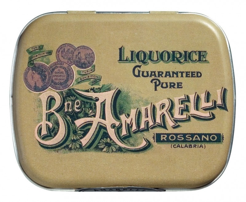 Stare Anglicko - Spezzatina - Liquirizia, pastilky zo sladkeho drievka, Amarelli - 24 x 20 g - displej