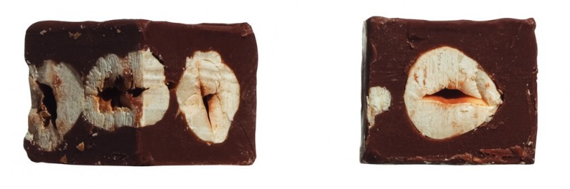 Piemonte fondente, gianduia con nocciole, sfuso, Piemonte Gianduia cuburi dark, loose goods, Caffarel - 1.000 g - kg