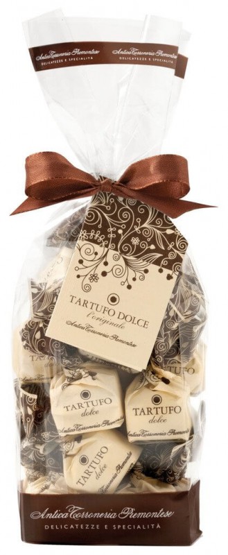 Tartufi dolci neri, sacchetto, fekete csokis szarvasgomba, zacsko, Antica Torroneria Piemontese - 200 g - taska