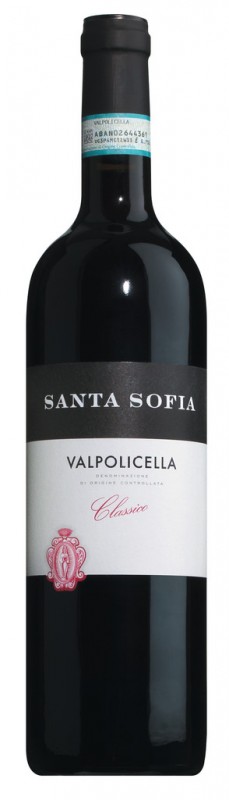 Valpolicella Classico DOC, cervene vino, ocel, Santa Sofia - 0,75 l - Flasa Valpolicella Classico DOC, cervene vino, ocel, Santa Sofia - 0,75 l - Flasa