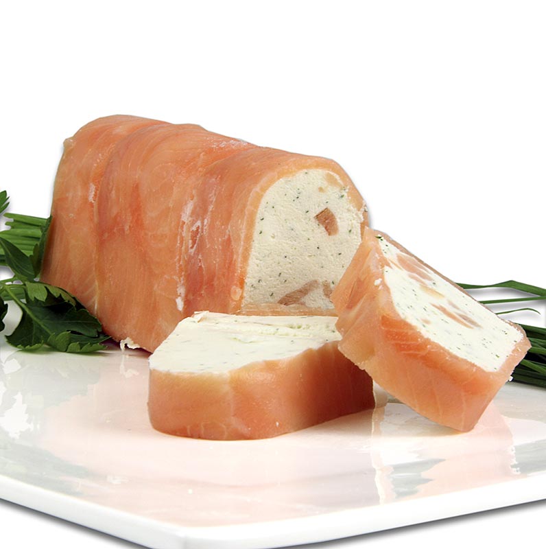 Cream cheese terrine wrapped in smoked salmon - 650 g - Pe-shell