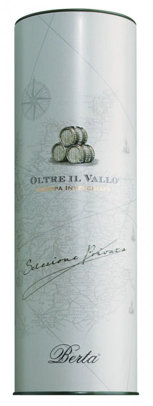 Oltre il Vallo, Grappa invechiata, Grappa w pudelku prezentowym, Berta - 0,7 l - Butelka