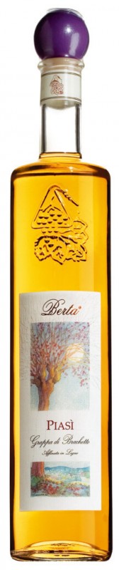 Piasi, Grappa di Brachetto invecchiata, Brachetto posasindan yapilan Grappa, Berta - 0,7 L - Sise