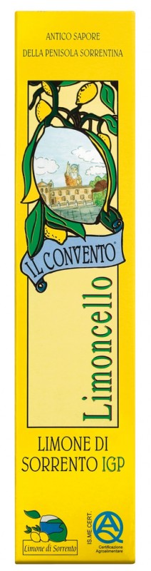 Limetin liker, Limoncello con Limoni di Sorrento IGP, Il Convento - 200 ml - Steklenicka