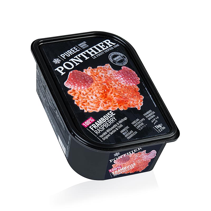 Puree raspberry, 100% fruit, unsweetened, ponthier - 1 kg - Pe-shell