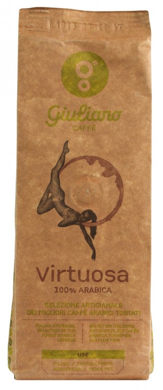 Virtuosa macinato, maladhar kaffibaunir, Giuliano - 250 g - pakka