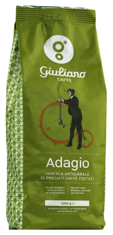 Adagio in grani, boabe de cafea, Giuliano - 1.000 g - ambalaj