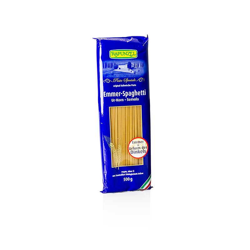 Roszpunka, Makaron Emmer - Spaghetti, Semola, ORGANICZNE - 500g - torba