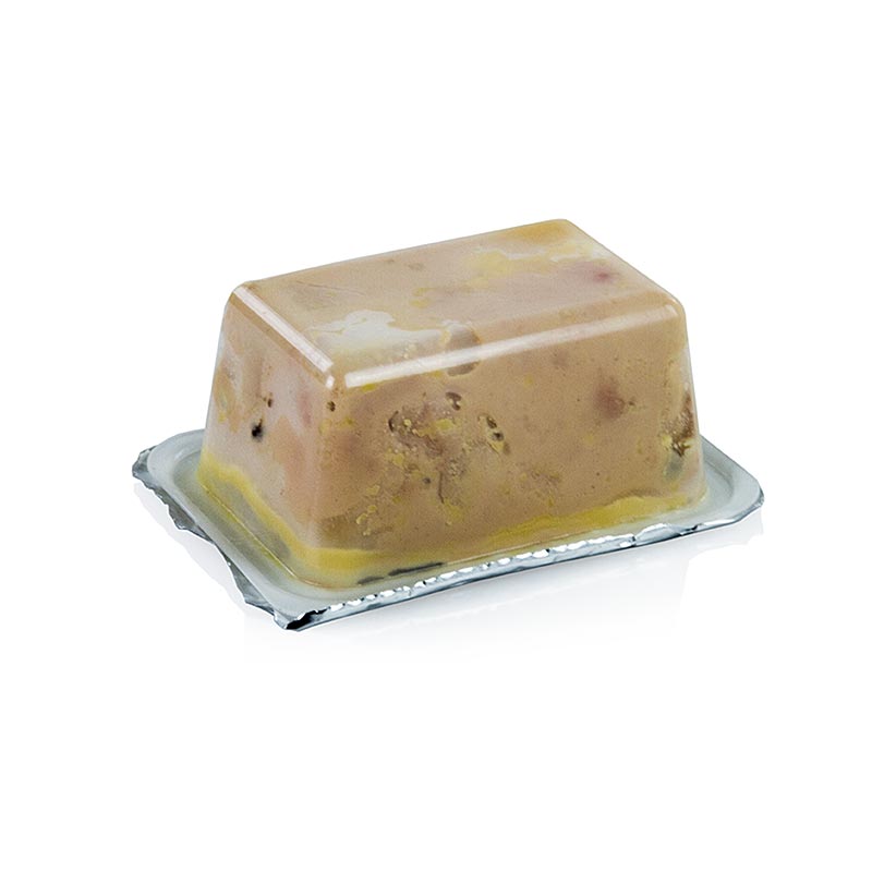 Bloco de figado de ganso, em pedacos, trufa 3%, foie gras, trapezio, rougie - 180g - pode