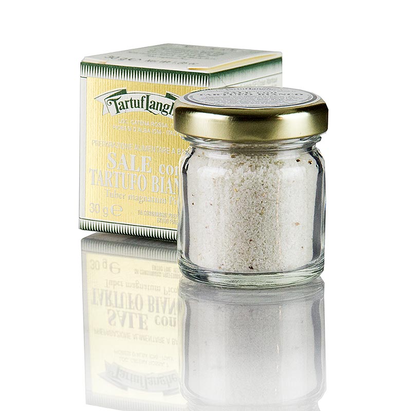TARTUFLANGHE Francoska morska sol z belim tartufom (tuber magnatum pico) - 30 g - Steklo