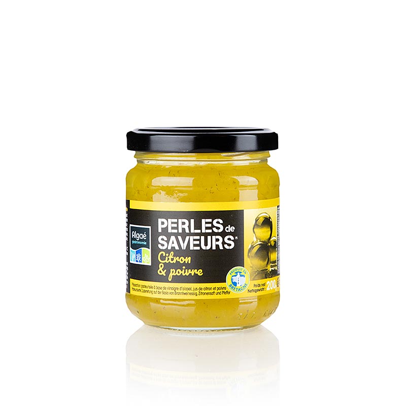 Kaviar z citronu a pepre, perla o velikosti 5 mm, kulicky, Les Perles - 200 g - Sklenka