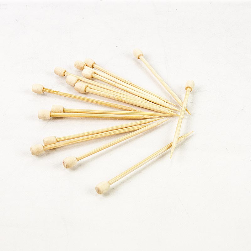 Bambusz dob nyars, 7 cm, feher gombbal - 40 darab - taska