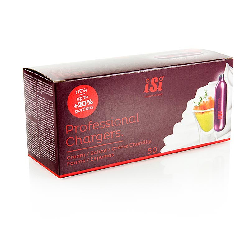 Capsule crema de unica folosinta, azot, incarcator profesional, iSi - 50 bucati - Carton