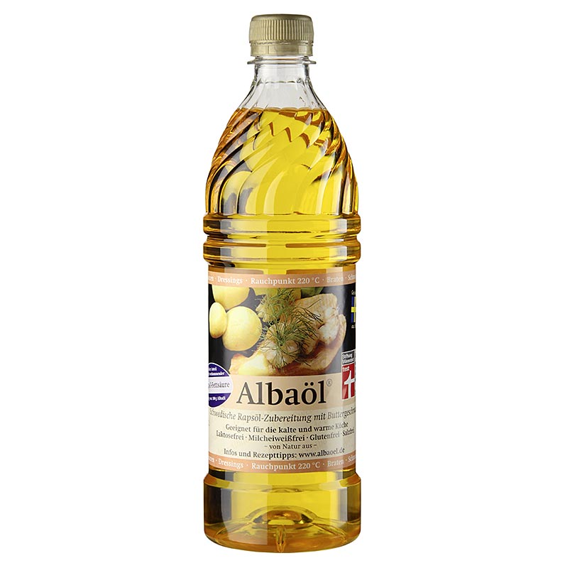 Albaöl © - Olie van koolzaadolie, met botersmaak, Zweden - 750 ml - Pe-fles