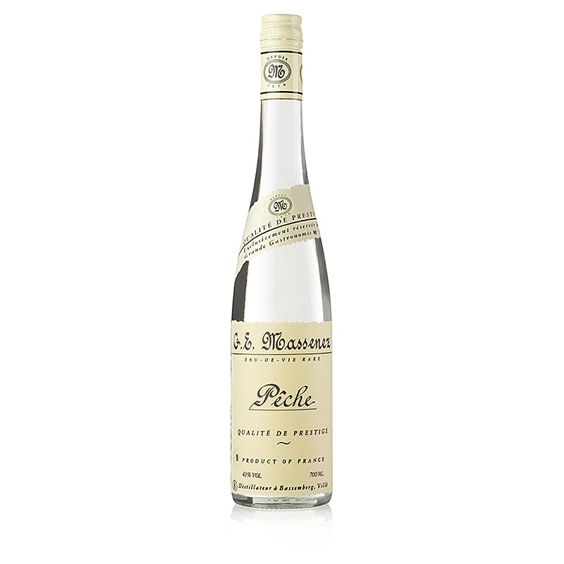 Massenez Eau-de-Vie Peche Prestige, broskev, 43 % obj., Alsasko - 700 ml - Lahev Massenez Eau-de-Vie Peche Prestige, broskev, 43 % obj., Alsasko - 700 ml - Lahev