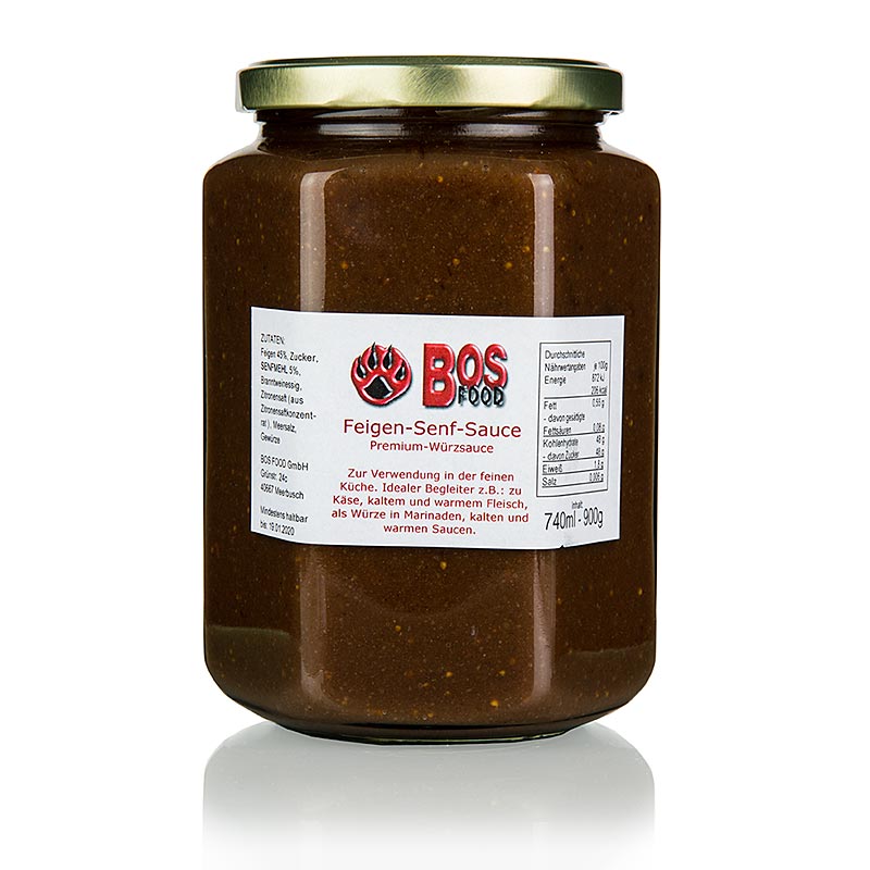 Figova gorcicna omaka, lastna kreacija z rdecimi figami - 740 ml - Steklo