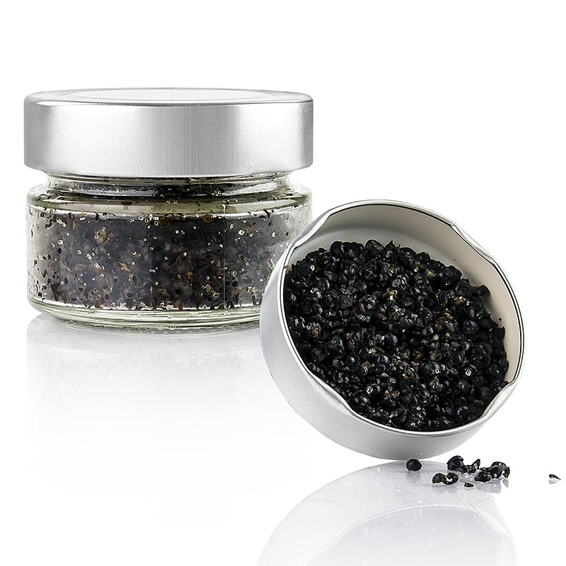 Spice Garden Black Pepper De Luxe, fermentiran z morsko soljo, zdrobljen - 80 g - Steklo
