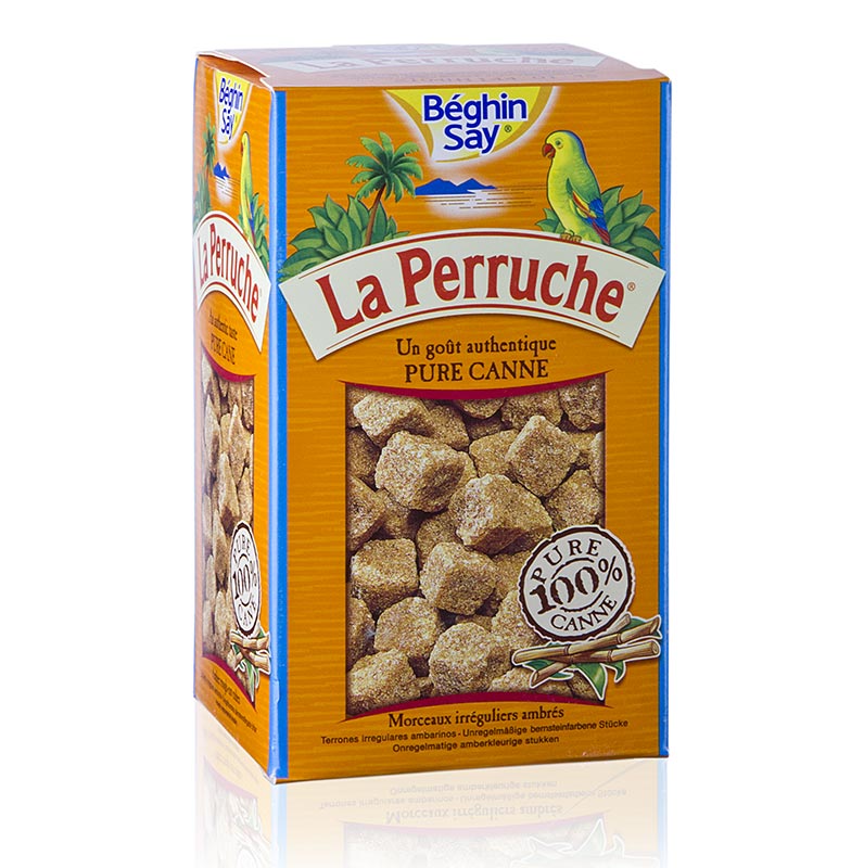 Cane sugar, brown, in cubes, La Perruche - 750 g - carton