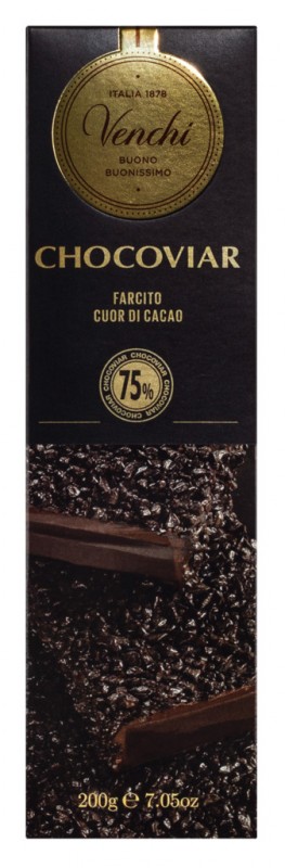 Chocoviar Bar, gorzka czekolada z kremem czekoladowym, Venchi - 200 gr - Sztuka