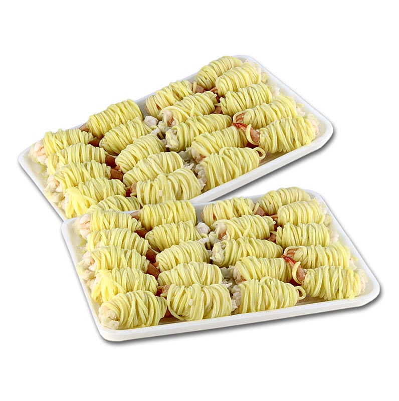Crevettes de pomme de terre d`amuse-gueule d`Asie - 1 kg, 40 x 25 g - Coquille Pe