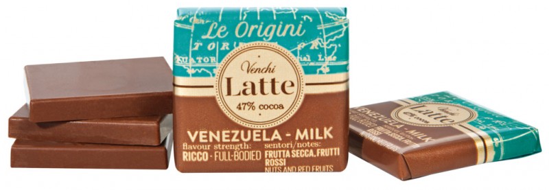 Grandblend Venezuala latte 47 %, sfuso, mlecna cokolada 47 % Venezuela, sypane, Venchi - 1000 g - kg