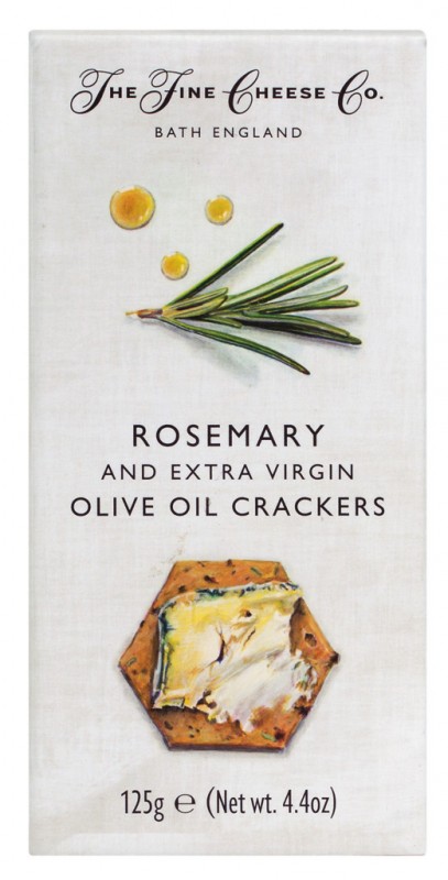 Krekerji z rozmarinom in ekstra deviskim oljcnim oljem, sirni krekerji z rozmarinom in olivnim oljem, The Fine Cheese Company - 125 g - paket Krekerji z rozmarinom in ekstra deviskim oljcnim oljem, sirni krekerji z rozmarinom in olivnim oljem, The Fine Cheese Company - 125 g - paket