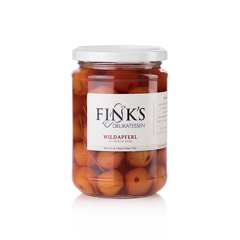 Mele selvatiche, in sciroppo forte, Fink`s Delikatessen (mele selvatiche) - 380 g - Bicchiere
