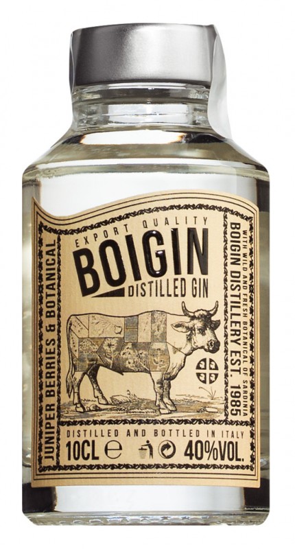 Gin Boigin, Gin, mini, Silvio Carta - 0,1 l - Lahev