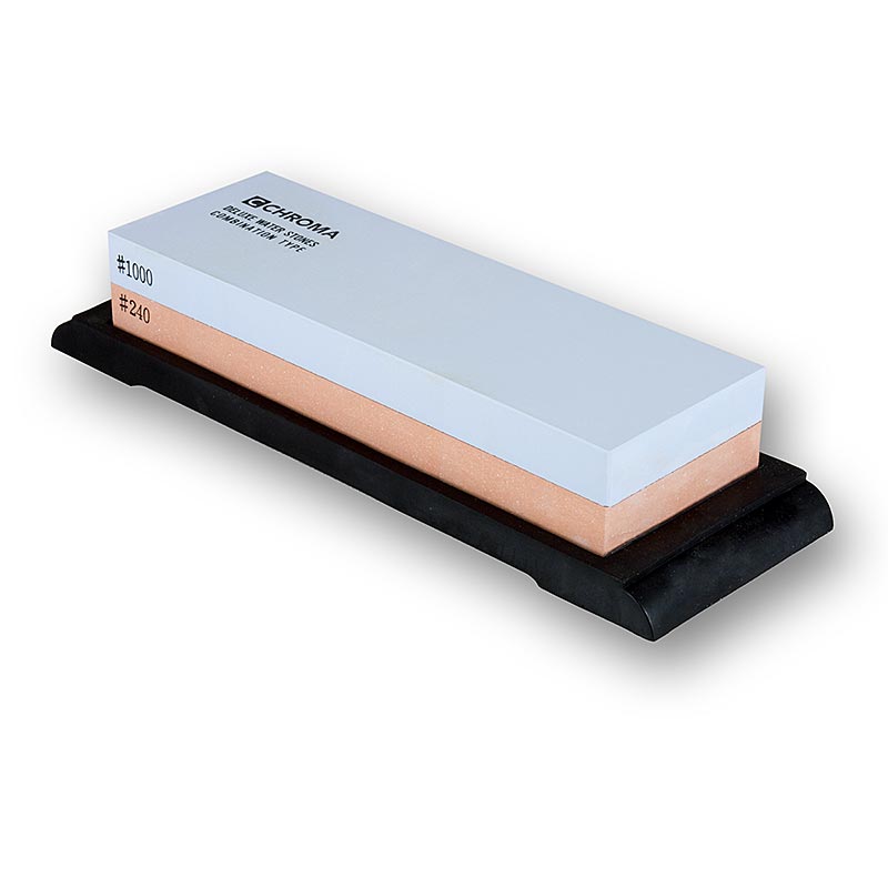 Pierre a aiguiser Chroma ST-1800 L, grain 1000/240, avec support, 180 x 63 x 28 mm - 1 piece - Carton Pierre a aiguiser Chroma ST-1800 L, grain 1000/240, avec support, 180 x 63 x 28 mm - 1 piece - Carton