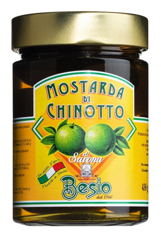 Mostarda di chinotto, mustar chinotto, Besio - 430 g - Sticla