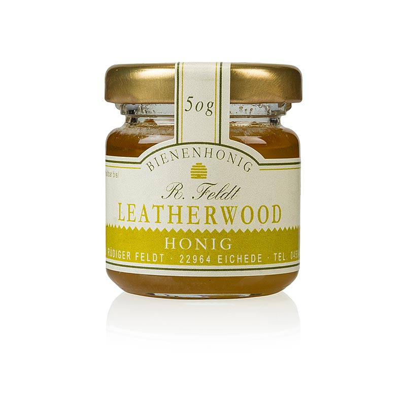 Leatherwood - Honey, Tasmania, light brown, creamy, highly aromatic, portion jar, Feldt Apiary - 50 g - Glass