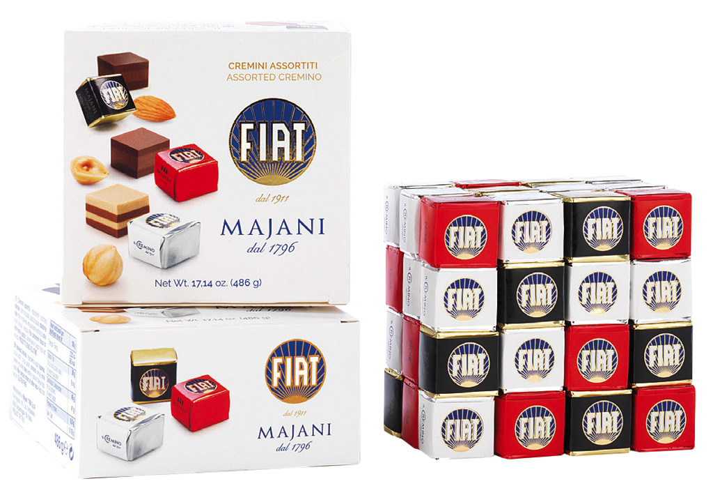Dado Fiat Mix, vrstvene cokolady - zmes lieskovych orieskov - kakaovy krem, Majani - 486 g - balenie