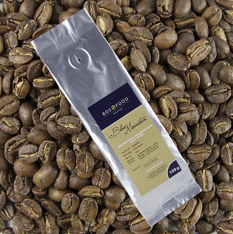 BOS FOOD Blue Mountain - coffee, Jamaica, whole beans - 100 g - Aroma bag BOS FOOD Blue Mountain - coffee, Jamaica, whole beans - 100 g - Aroma bag