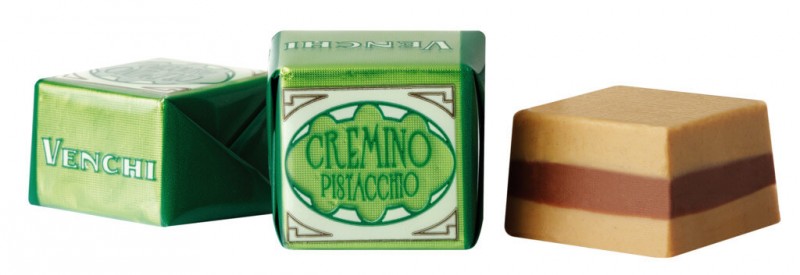 Cremino Pistacchio, vrstvene pralinky vyrobene z pistacioveho kremu Gianduia, Venchi - 1 000 g - kg