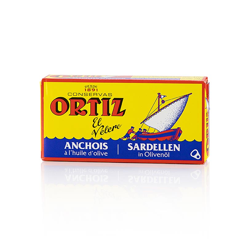 Filety z sardeli w oliwie z oliwek, Ortiz - 47,5 g - Moc