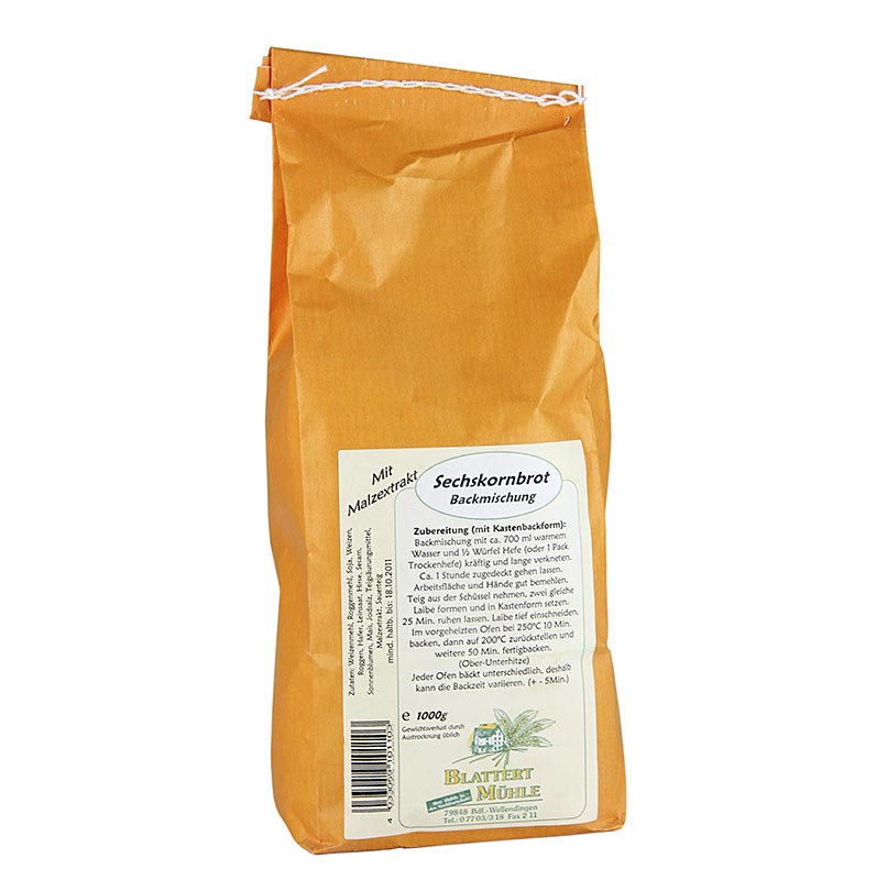 Bread baking mix Six-grain bread, Blattert mill - 1 kg - bag