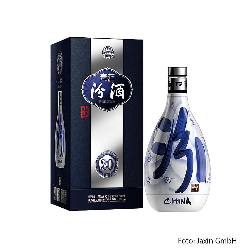 Baijiu - Fenjiu Mavi Cicek20, %42 hacim, Cin - 500ml - Sise Baijiu - Fenjiu Mavi Cicek20, %42 hacim, Cin - 500ml - Sise