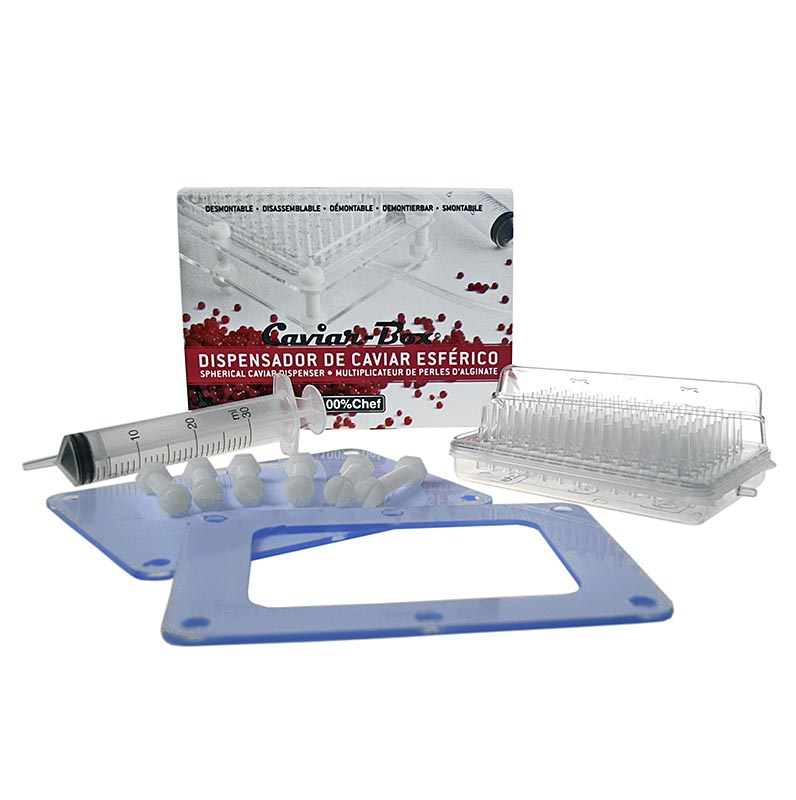 Caviar Maker - Set with syringe, tube, box with 96 nozzles, tray instructions - 1 piece - carton