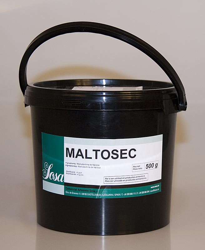 Maltosec Maltodextrin fra Tapioka, absorption / hjÃ¦lpestof, Sosa - 500 g - PE kan