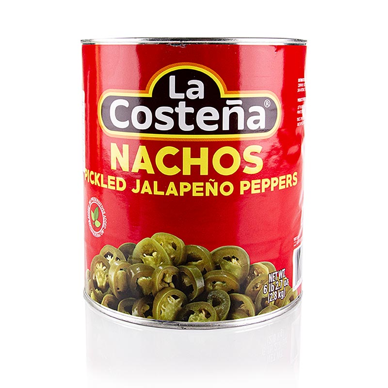 Chilli papricky - jalapenos, nakrajane na platky (La Costena) - 2,8 kg - moct