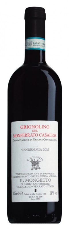 Grignolino del Monferrato DOC Casalese, cervene vino, ocel, Il Mongetto - 0,75 l - Flasa Grignolino del Monferrato DOC Casalese, cervene vino, ocel, Il Mongetto - 0,75 l - Flasa