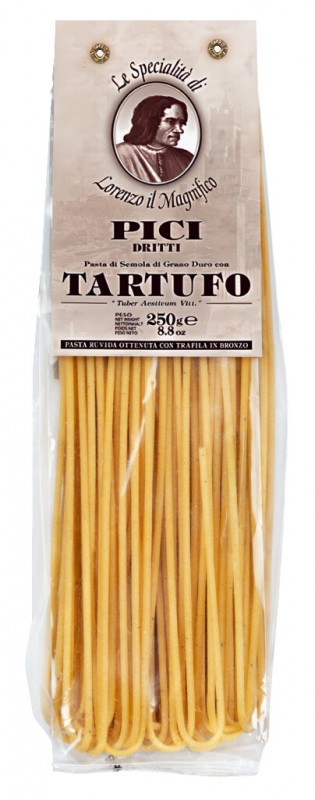 Pici dreiti al tartufo, Makaron jajeczny Pici z trufla, Lorenzo il Magnifico - 250 gr - Pakiet