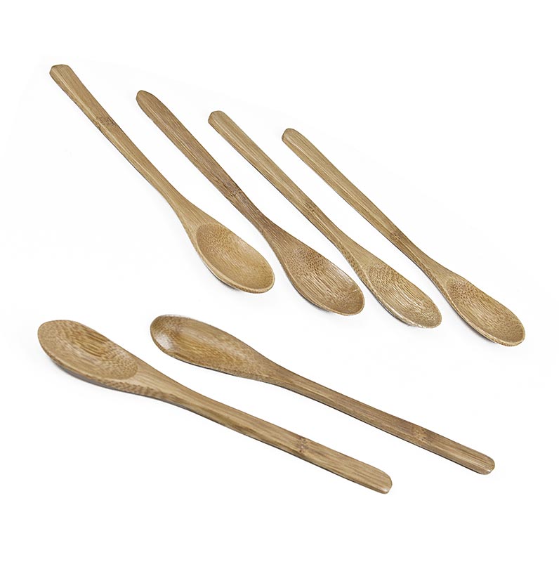 Herbruikbare bamboe koffielepel, vaatwasmachinebestendig, donkerbruin, 16 cm lang - 25 uur - zak