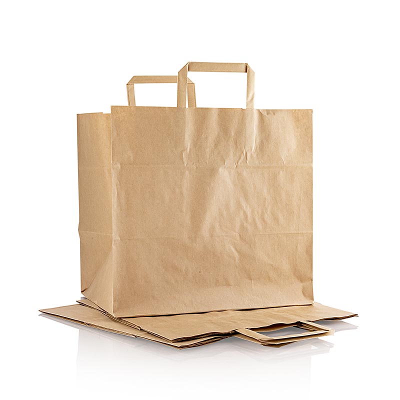 Nosilna torba, papir, rjava, 320 x 210 x 320 mm - 200 kosov - Karton