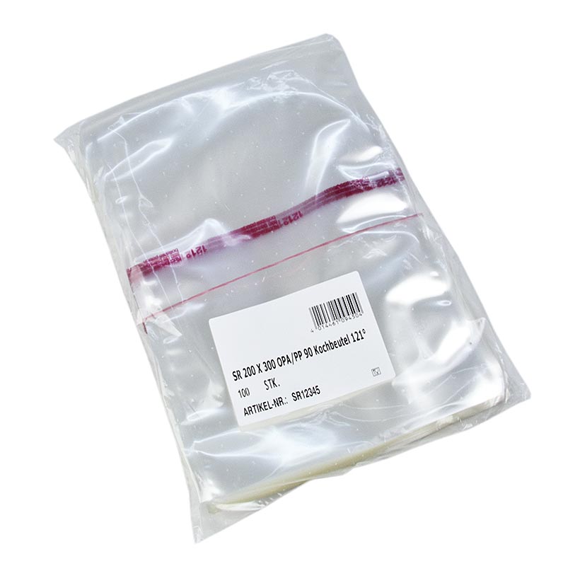 Sacs sous vide, resistants a l`ebullition jusqu`a 121 °C, 200 x 300 mm, lisses, pour la cuisson sous vide - 100 heures - sac
