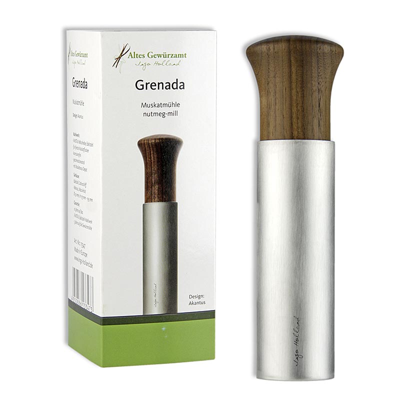 Ingo Holland Edition - Grenada Muskathobel, acier inoxydable / noyer - 1 pc - boîte