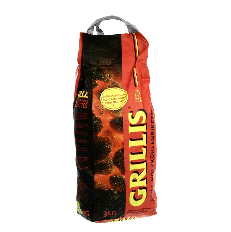 Grill Charcoal Briquettes, made of beech wood - 3 kg - Sack
