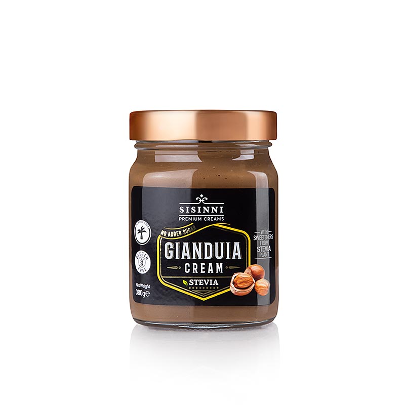 Crema de Gianduia, crema de alune cu stevie, sisinni - 380 g - Sticla
